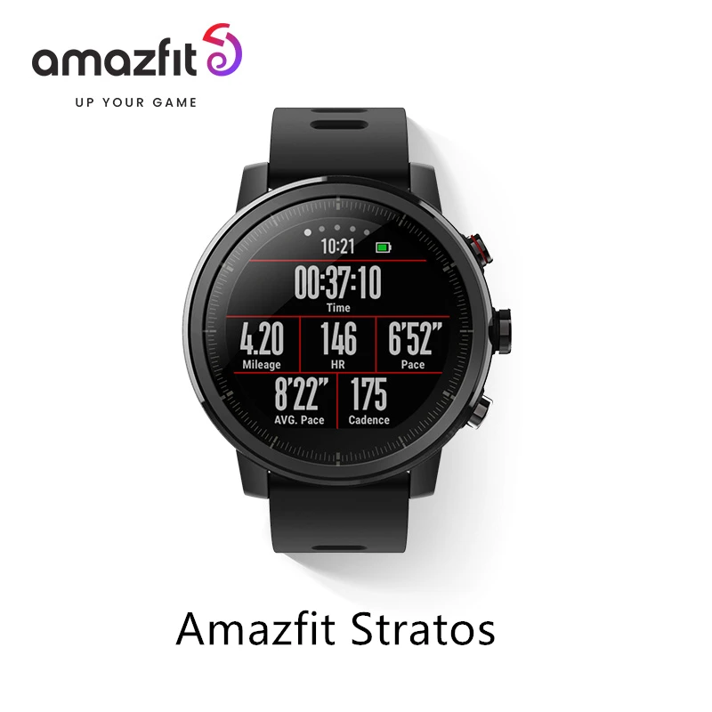 Amazfit Stratos Smart Fitness Sport Watch for Android IPhone 5ATM Waterproof Bluetooth Music Built In GPS Call Reminder Display